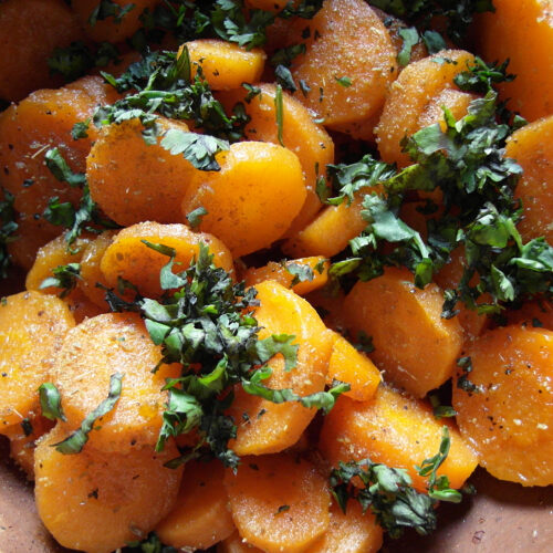 Carottes au miel et au cumin avec la coriandre