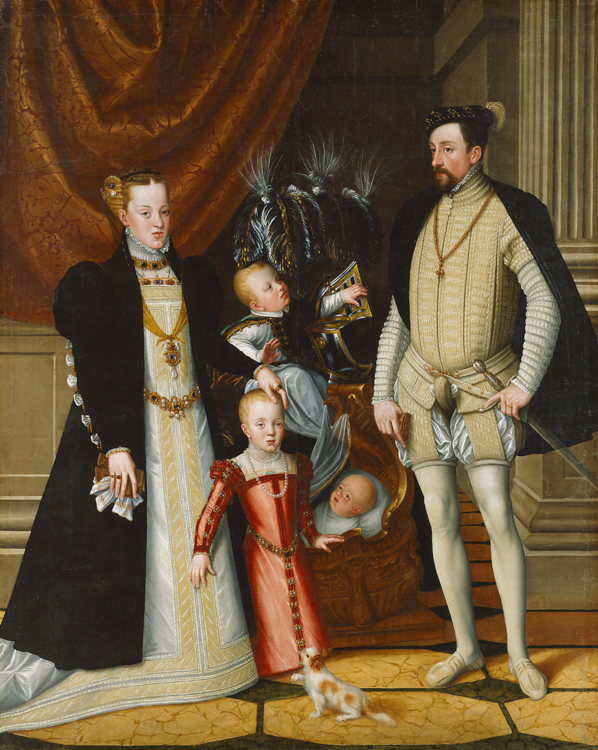 Giuseppe_Arcimboldi_003 - Giuseppe Arcimboldo — Kunsthistorisches Museum Wien, Bilddatenbank.-Edit Portrait de Maximilien II de Habsbourg et de sa famille, de Arcimboldo