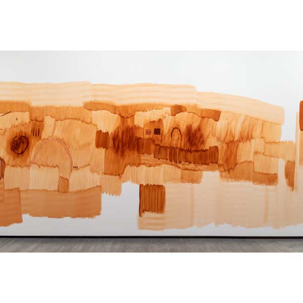 Dale Harding avec Jordan Upkett, Wall Compositions from Memory, 2018 Ocre sur mur. Vue de l’exposition « From Will to Form », 6e Biennale de TarraWarra, 2018 Courtesy de l’artiste et Milani Gallery (Brisbane) ©Isabelle Vauconsant Dale Harding avec Jordan Upkett, Wall Compositions from Memory, 2018 Ocre sur mur. Vue de l’exposition « From Will to Form », 6e Biennale de TarraWarra, 2018 Courtesy de l’artiste et Milani Gallery (Brisbane) ©Isabelle Vauconsant