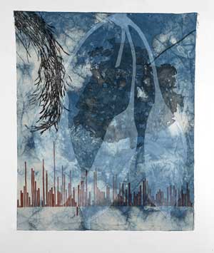 WATSON Judy_02 Judy Watson, memory scar, cotton tree leaf, grass, brachychiton Illawarra flame tree pods, 2020, Indigo, acrylique, pigment et liant acrylique sur toile, 180 x 148.5 cm, Courtesy de l’artiste et Milani Gallery, Brisbane, Crédit photo : Carl Warner © Adagp, 2022 WATSON Judy_02 Judy Watson, memory scar, cotton tree leaf, grass, brachychiton Illawarra flame tree pods, 2020, Indigo, acrylique, pigment et liant acrylique sur toile, 180 x 148.5 cm, Courtesy de l’artiste et Milani Gallery, Brisbane, Crédit photo : Carl Warner © Adagp, 2022