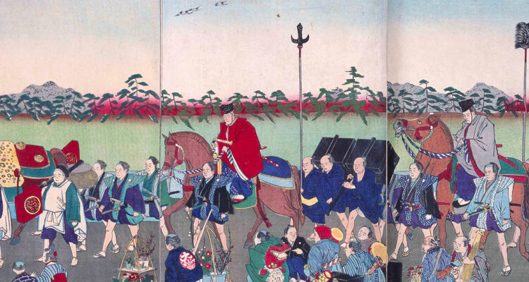 Edo - Cortège solennel des seigneurs lors du nouvel an