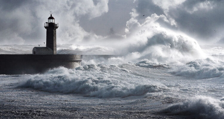 tempête en mer