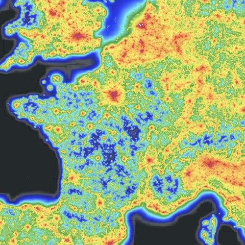 Carte des pollutions lumineuses Carte des pollutions lumineuses