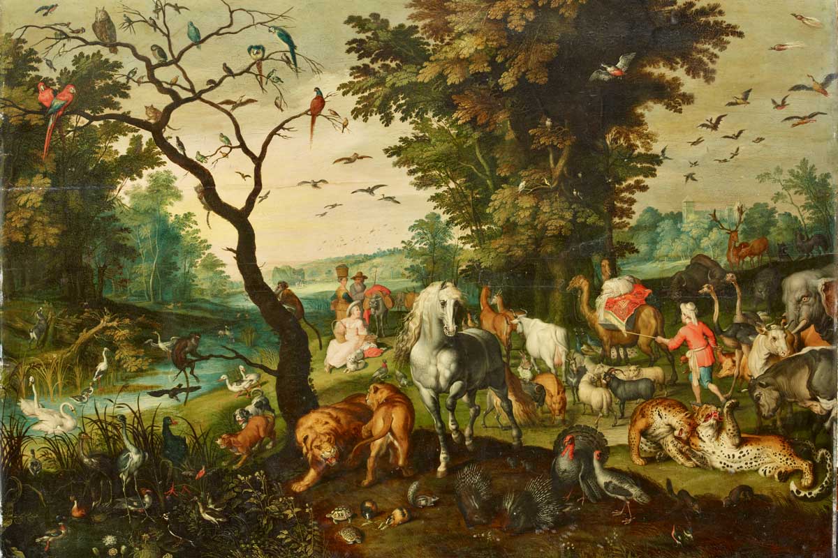 Brueghel de Velours (dit), Brueghel Jan I (1568-1625), L'entrée dans l'Arche , 1600. © GrandPalaisRmn / ©Thierry Ollivier • Migrations et Climat