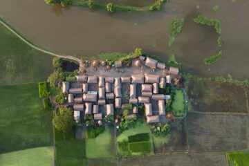 Les Français face au dérèglement climatique : inondations vue aérienne